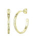 Фото #1 товара 14K Gold Plated Cubic Zirconia Hoop Earrings