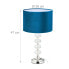 Tischlampe Kristall und Samt in Blau