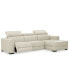 Фото #5 товара Nevio 3-pc Leather Sectional Sofa with Chaise, 1 Power Recliner and Articulating Headrests, Created for Macy's