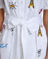 ფოტო #4 პროდუქტის Women's Embroidered Motif Shirtdress