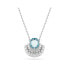 Фото #1 товара Swarovski shell, Blue, Rhodium Plated Idyllia Pendant Necklace