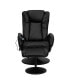 Massaging Multi-Position Plush Recliner Chair With Side Pocket And Ottoman