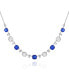 Silver-Tone Blue and Clear Glass Stone Statement Necklace, 18" + 3" Extender