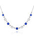 T Tahari silver-Tone Blue and Clear Glass Stone Statement Necklace, 18" + 3" Extender