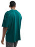 ASOS DESIGN oversized t-shirt in dark green with city chest print