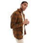 Фото #1 товара Selected Homme check shirt in brown and navy