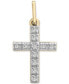 ფოტო #1 პროდუქტის Diamond Cross Charm Pendant (1/20 ct. t.w.) in 10k Gold, Created for Macy's