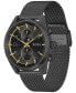 Фото #2 товара Men's Skytraveller Quartz Fashion Chrono Ionic Plated Black Steel Watch 44mm