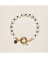 18K Gold Plated Freshwater Pearl with Black Japanese Beads - Victoria Bracelet 8" For Women and Girls