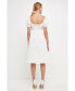 ფოტო #3 პროდუქტის Women's Texture White Midi Dress
