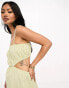 Pretty Lavish ruched cut-out midaxi dress in olive