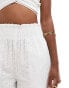 Фото #4 товара ASOS DESIGN floral embroidery flippy short in white