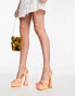 Фото #2 товара Simmi London Wide Fit Oceani platforms with flared heel in apricot patent