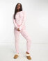 Фото #1 товара Wellness Project x Chelsea Peers foil safari print long pyjamas in pink and gold