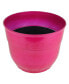 Glazed Brushed Happy Large Plastic Planter Bright Pink 15 Inch