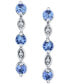 ფოტო #2 პროდუქტის Tanzanite (7/8 ct. t.w.) & Diamond (1/20 ct. t.w.) Linear Drop Earrings in 14k White Gold