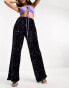 Фото #1 товара Extro & Vert wide leg slouchy velvet trousers in rainbow