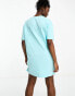 Love Moschino broken heart logo t shirt dress in turquoise