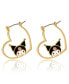 Фото #1 товара Sanrio Flash Yellow Gold Plated Kuromi Heart Hoop Earrings