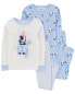 Kid 4-Piece Penguin 100% Snug Fit Cotton Pajamas 7