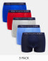 Фото #1 товара Polo Ralph Lauren 5 pack trunks in grey, blue, red, navy with logo waistband