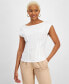 Фото #1 товара Women's Extended-Shoulder Pintucked Top, Created for Macy's