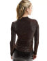 Mango high neck long sleeve top in bronze