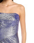 Rene Ruiz Strapless Metallic Knit Gown Women's