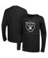 ფოტო #1 პროდუქტის Men's Black Las Vegas Raiders Side Drill Long Sleeve T-shirt