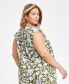 Фото #2 товара Plus Size Printed V-Neck Flutter-Sleeve Top