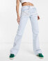 Фото #2 товара COLLUSION x008 distressed waistband Y2K flare jeans in light blue