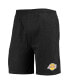 ფოტო #5 პროდუქტის Men's Black, Purple Los Angeles Lakers T-shirt and Shorts Sleep Set