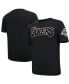 Фото #1 товара Men's Black Los Angeles Lakers Chenille T-shirt