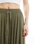 Фото #3 товара Miss Selfridge cheesecloth hanky hem maxi skirt in khaki