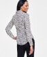 ფოტო #4 პროდუქტის Women's Printed Flap-Pocket Blouse, Created for Macy's