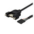 StarTech.com 1 ft Panel Mount USB Cable - USB A to Motherboard Header Cable F/F - 0.3 m - USB A - Female/Female - Black