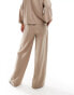 Object soft draw string waist wide leg trouser co-ord in stone Серый, 40 - фото #2