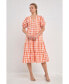 Фото #2 товара Women's Gingham Check Midi Dress