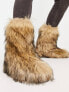 ASOS DESIGN faux fur calf boot in brown