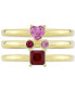 Lab-Grown Ruby (1/2 ct. t.w.) & Lab-Grown Pink Sapphire (1/3 ct. t.w.) Stack Look Ring in 14k Gold over Sterling Silver