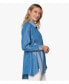 Women's Asymmetrical Denim Button-Front Shirt Top Crossroads Tunic