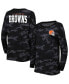 ფოტო #1 პროდუქტის Women's Black Cleveland Browns Camo Long Sleeve T-shirt