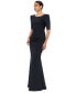 Women's Embellished Scuba Boat-Neck Gown