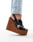 ASOS DESIGN Tamara cross strap wedges in black