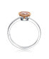 Circular Shaped Design 18K Rose Gold Plated Sterling Silver Clear Cubic Zirconia Sterling Silver Ring