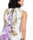 Petite Floral-Print Mock Neck Trapeze Dress