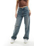 Фото #1 товара Weekday Rail mid waist loose fit straight leg jeans in trove blue