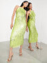 Фото #2 товара ASOS EDITION sequin shard halter midi dress in lime green