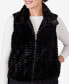 Women's Park Place Zip Up Faux Fur Vest Jacket with Knit Back