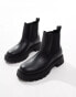 ASOS DESIGN Wide Fit Adjust chunky chelsea boots in black